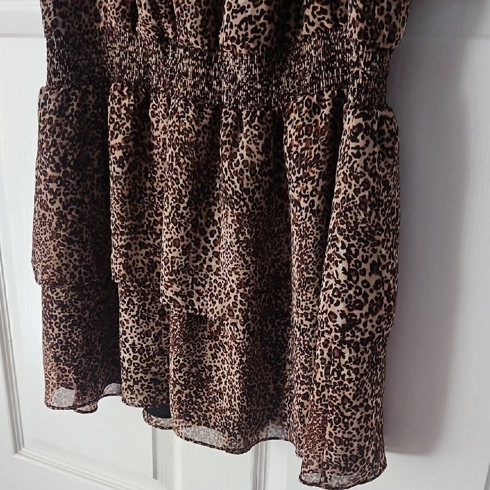 Leopard Print Ruffle Dress - Picture 3 of 5